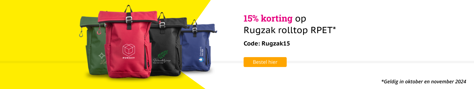 Rugzak rolltop RPET luxe - korting