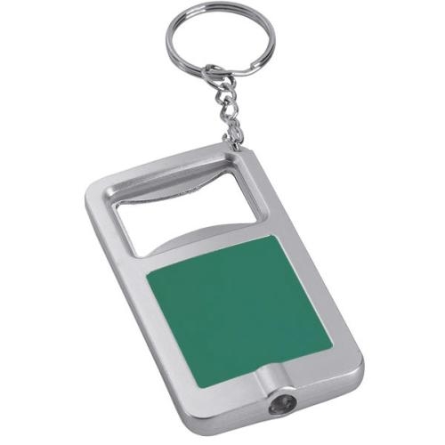 Sleutelhanger zaklamp met flesopener groen