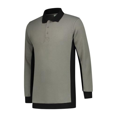 L&S Sweater Polo Workwear pearl grey/black,l