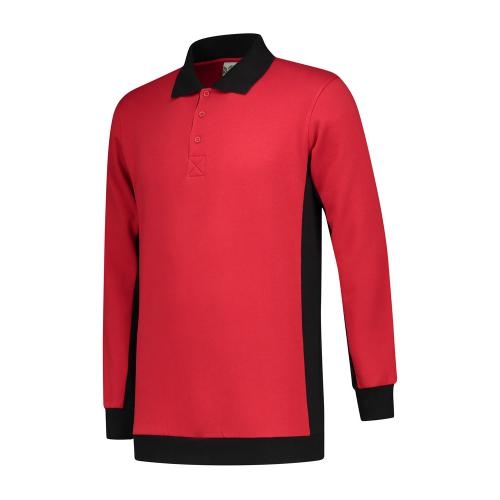 L&S Sweater Polo Workwear rood/zwart,l