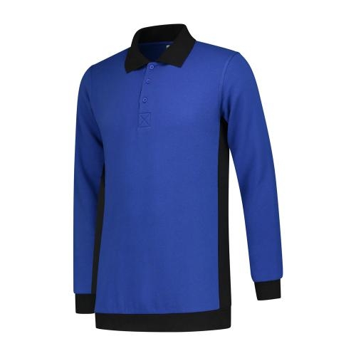 L&S Sweater Polo Workwear koningsblauw/zwart,l
