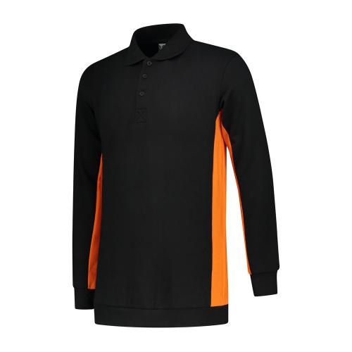 L&S Sweater Polo Workwear zwart/oranje,l