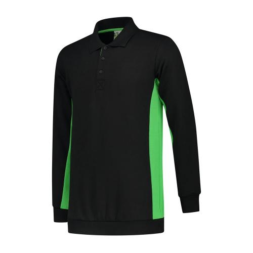 L&S Sweater Polo Workwear zwart/lime,l