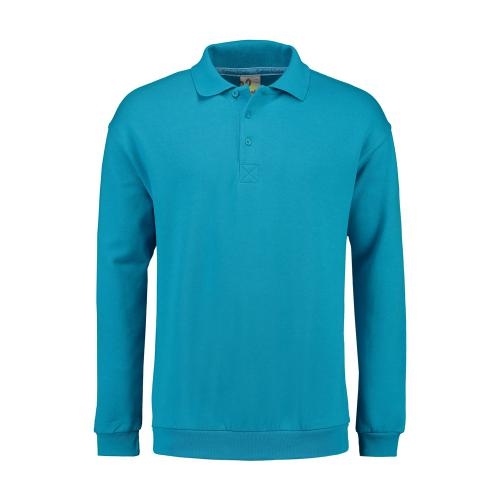 Sweatshirt Polo Collar turquoise,l