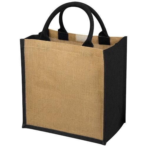 Chennai jute draagtas 16L naturel/zwart