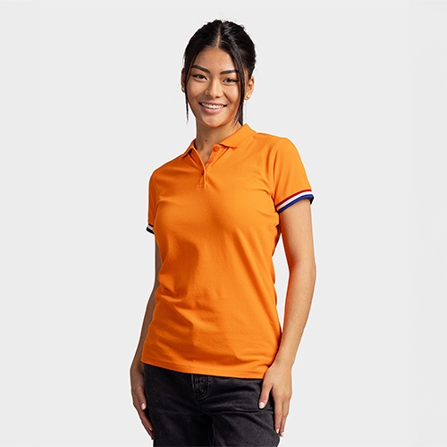 L&S Polo Flag dames oranje,2xl