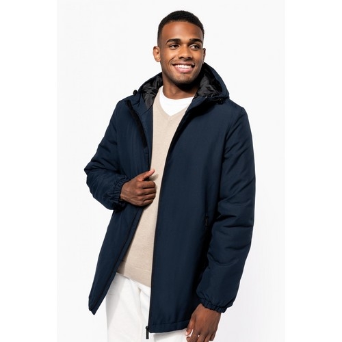 Gerecyclede parka met capuchon unisex navy,xs