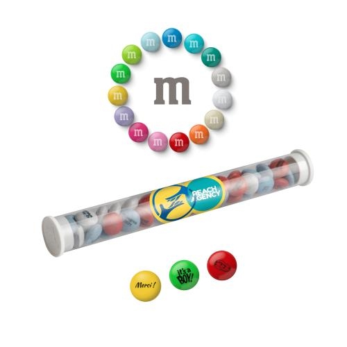 Koker met bedrukte M&M's transparant