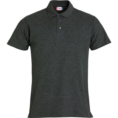 Basic heren polo antraciet melange,3xl