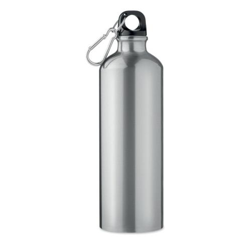 Aluminium fles 750 ml Big moss mat zilver