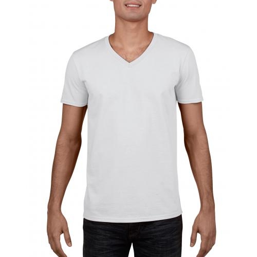 Gildan v-neck heren shirt wit,l