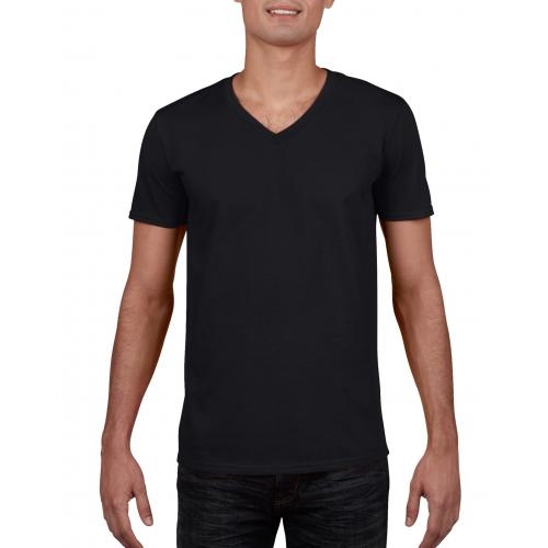 Gildan v-neck heren shirt zwart,l