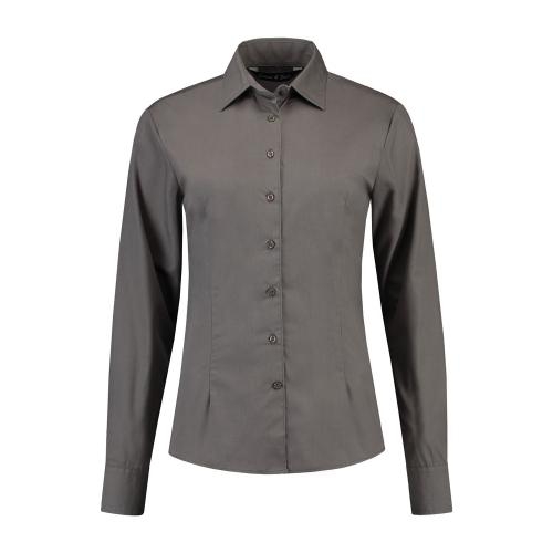 L&S Shirt Poplin Mix LS for her pearl grey,l