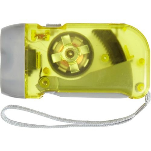 Zaklamp dynamo geel