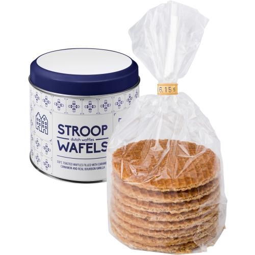 Stroopwafels in blik zilver