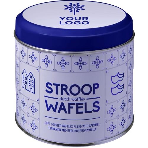 Stroopwafels in blik zilver