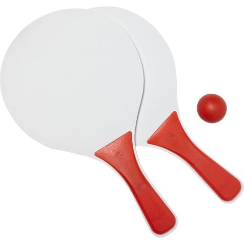 Houten beachballset rood