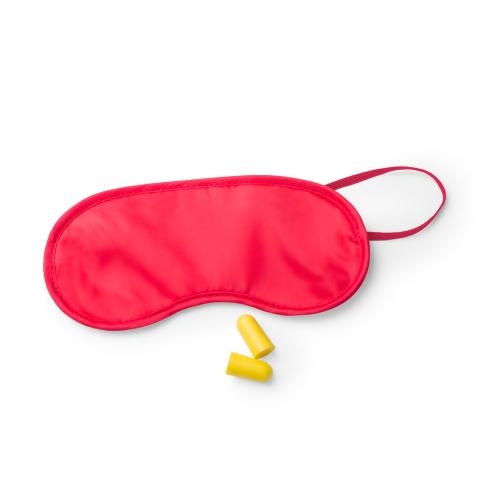 Slaapmasker met oordopjes  rood