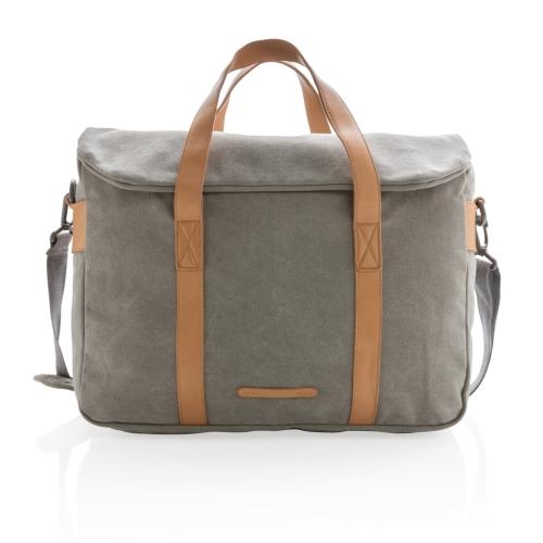 Canvas laptop tas PVC vrij grijs