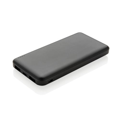 High density 10.000 mAh zakformaat powerbank zwart