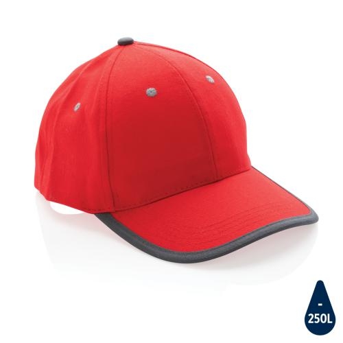 Impact AWARE 6-panel cap van katoen met bies rood