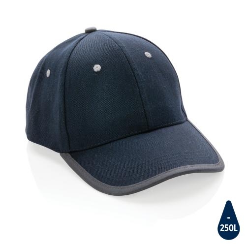 Impact AWARE 6-panel cap van katoen met bies donkerblauw