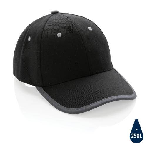 Impact AWARE 6-panel cap van katoen met bies zwart