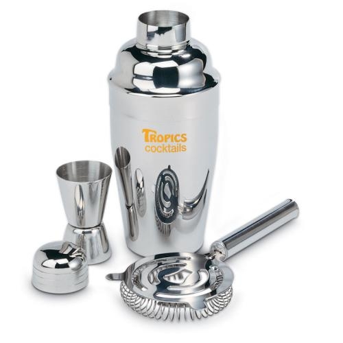 Chroomkleurige cocktailset glanzend zilver