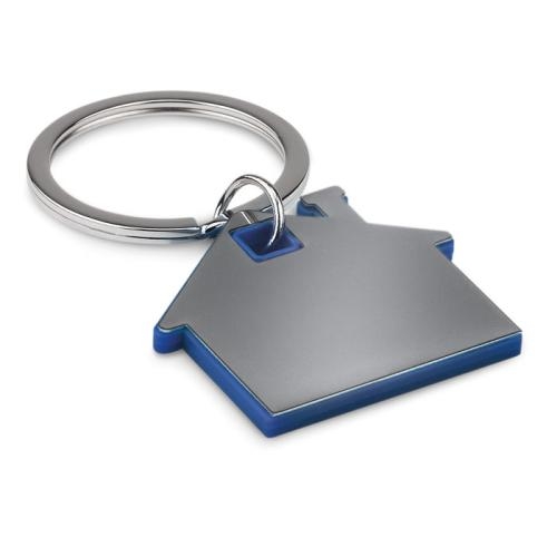 Huisvormige sleutelhanger royal blue