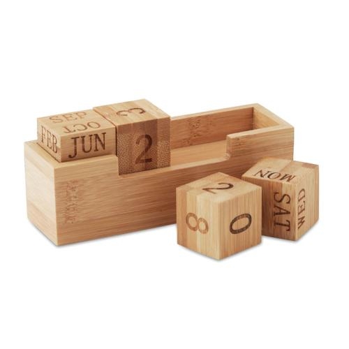 Bureaukalender bamboo hout