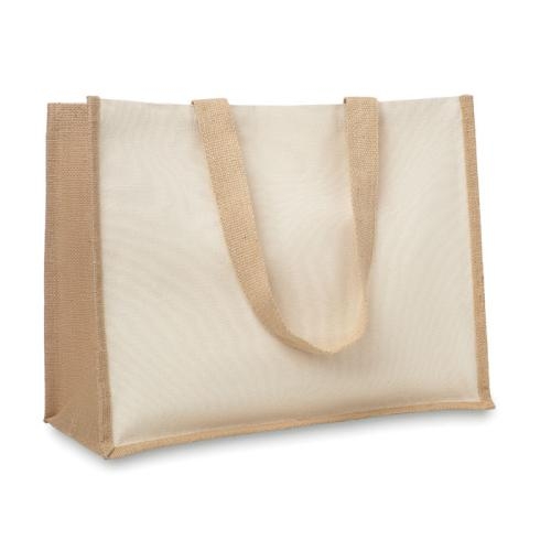 Jute Canvas boodschappentas Campo de fiori beige