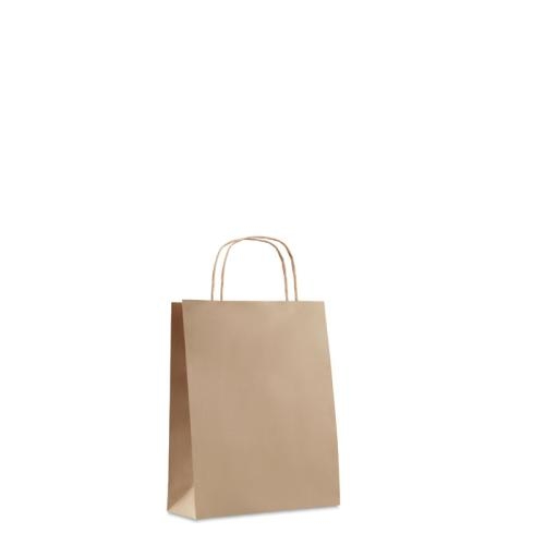 Kleine gekleurde papieren tas beige