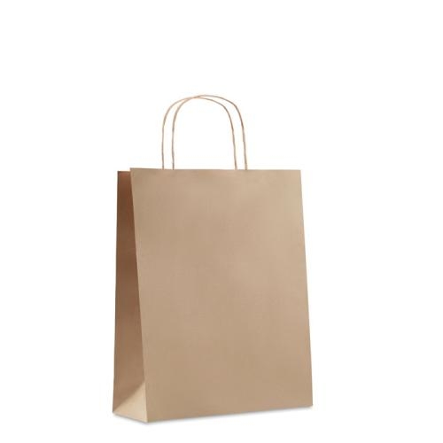 Medium gekleurde papieren tas beige