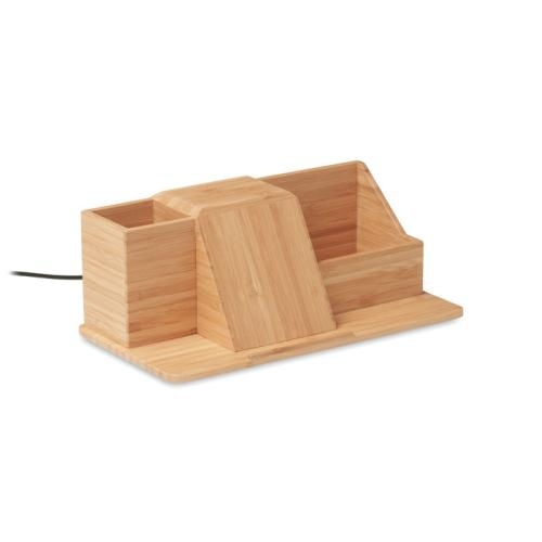 Desktop draadloze lader 10W Groovy wood