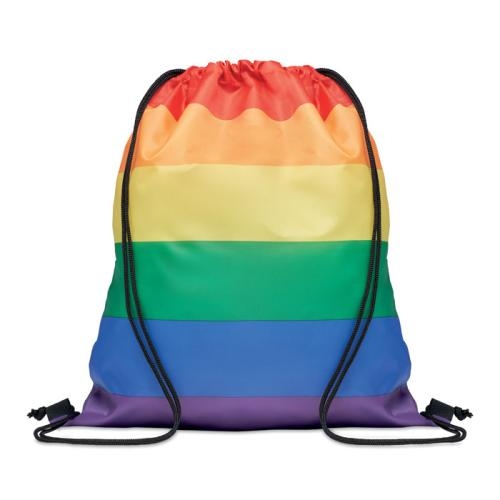 Regenboog RPET trekkoordrugzak Bow multicolour