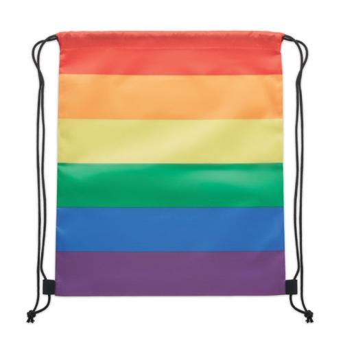 Regenboog RPET trekkoordrugzak Bow multicolour