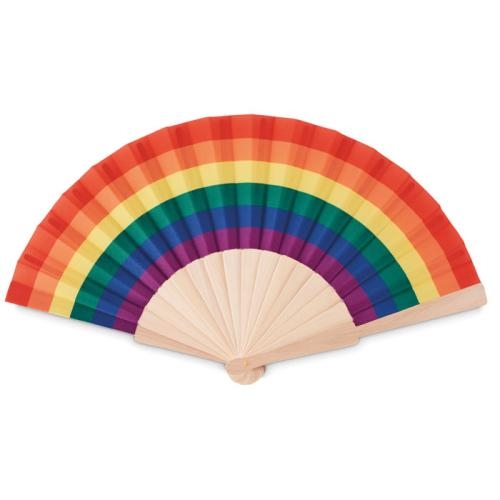 Houten regenboog waaier