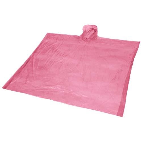 Ziva wegwerp regenponcho met opbergtasje rood