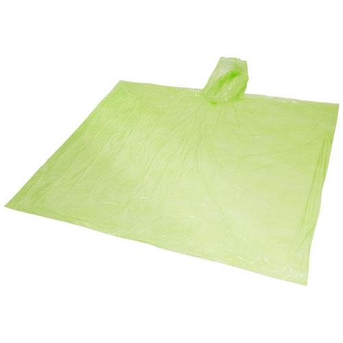 Ziva wegwerp regenponcho met opbergtasje lime