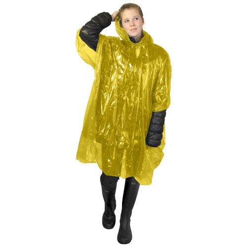 Ziva wegwerp regenponcho met opbergtasje oranje