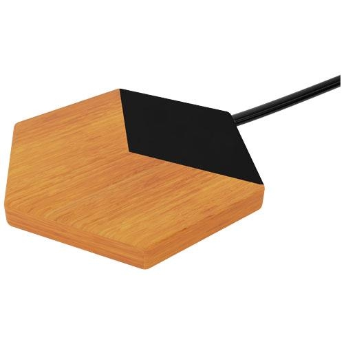 W14 10 W  draadloze oplader met oplichtend logo hout/zwart