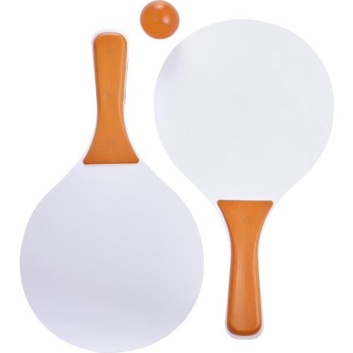 Houten beachballset oranje