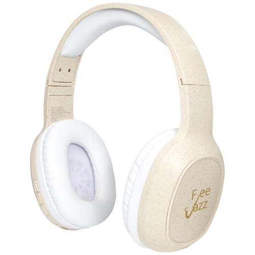 Riff Bluetooth-koptelefoon van tarwestro met microfoon beige