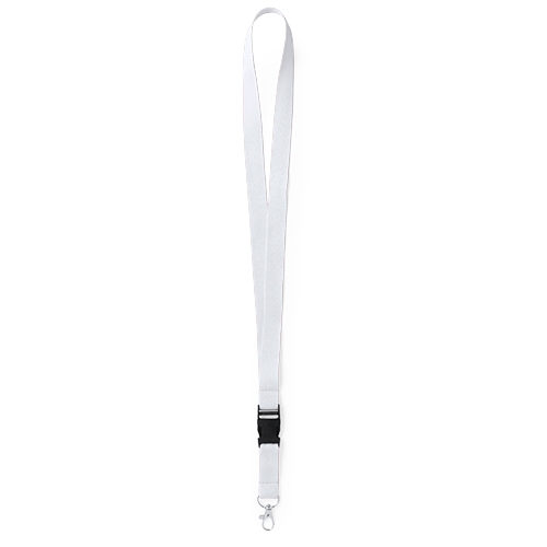 Lanyard 20 mm. breed wit