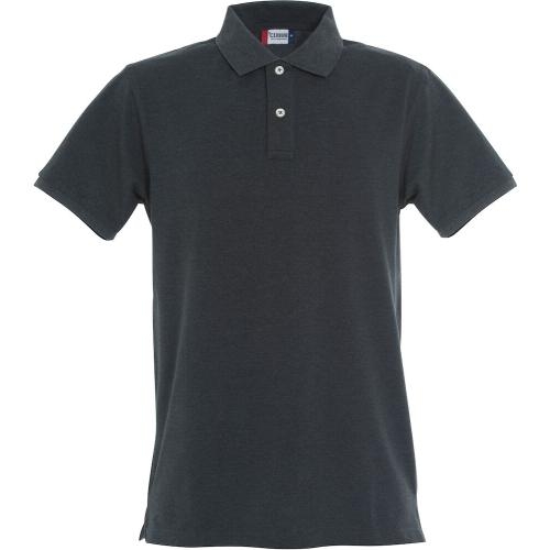 Premium heren polo antraciet melange,3xl