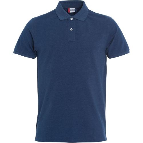 Premium heren polo blauwmelange,3xl