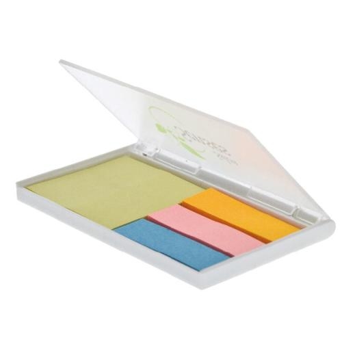 Mini sticky notes in doosje transparant/wit