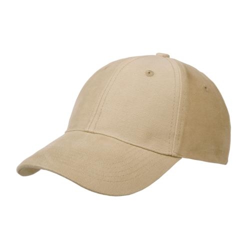 Heavy brushed 6 panel cap sand