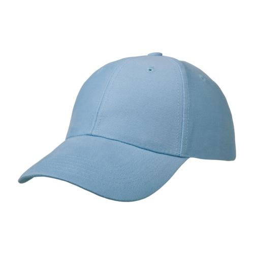 6 panel brushed cotton cap lichtblauw