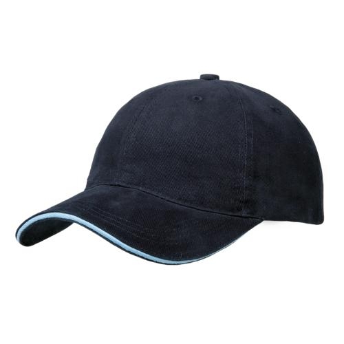 Katoenen sandwich cap navy/lichtblauw